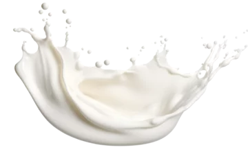 Foto op Canvas Milk or white cream splash isolated on transparent background  © Oksana