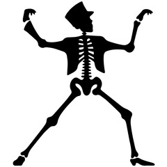 silhouette of a skeleton of the person