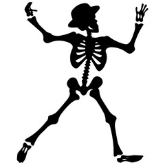 silhouette of a skeleton of the person