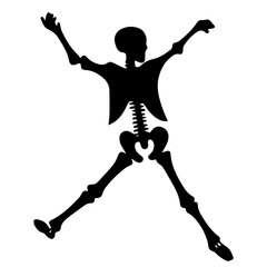silhouette of a skeleton of the person