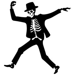 silhouette of a skeleton of the person
