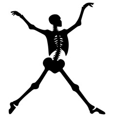 silhouette of a skeleton of the person