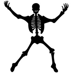 silhouette of a skeleton of the person