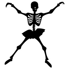 silhouette of a skeleton of the person