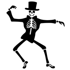 silhouette of a skeleton of the person