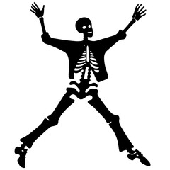 silhouette of a skeleton of the person