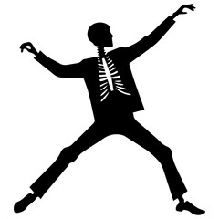 silhouette of a skeleton of the person