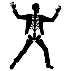 silhouette of a skeleton of the person