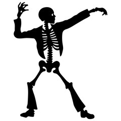 silhouette of a skeleton of the person