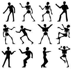 silhouette of a skeleton of the person