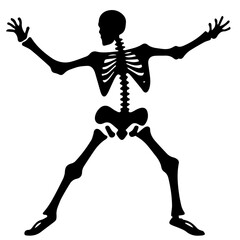 silhouette of a skeleton of the person