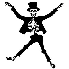 silhouette of a skeleton of the person