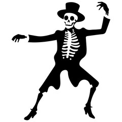 silhouette of a skeleton of the person