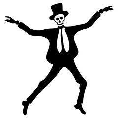 silhouette of a skeleton of the person