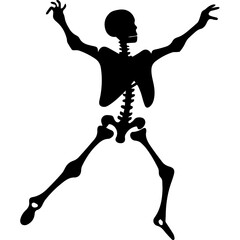 silhouette of a skeleton of the person