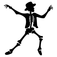 silhouette of a skeleton of the person