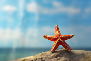Fototapeta na wymiar Starfish Close-Up on White Sand