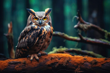 Fototapeta premium Majestic Great Horned Owl in its Natural Habitat