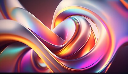 Holographic gold background, iridescent abstract texture design, bright multicolor hologram on white