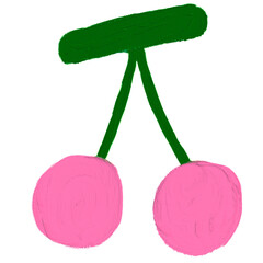 Hand drawn cute cherry