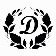 d black and white industrial royal logo for company and business editable