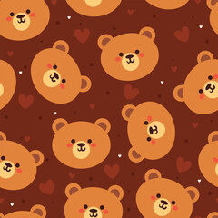 seamless pattern cartoon bears. cute animal wallpaper illustration for gift wrap paper