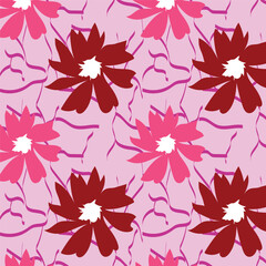 pink red abstract floral seamless pattern background for textile