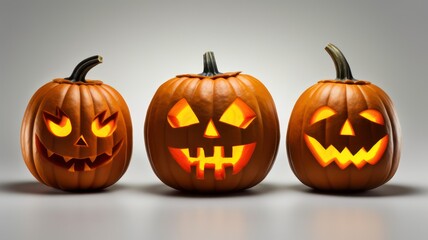 Fototapeta premium Halloween pumpkins created with Generative AI