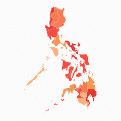 Colorful Philippines Divided Map Illustration