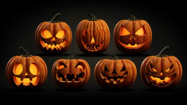 Halloween pumpkins created with Generative AI