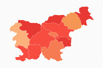 Colorful Slovenia Divided Map Illustration