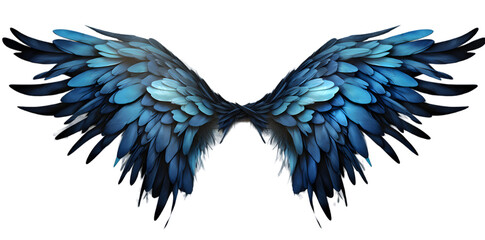 Blue wings isolated on transparent background