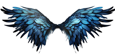 Obraz premium Blue wings isolated on transparent background