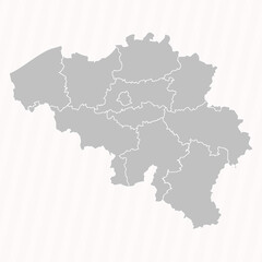Detailed Map of Belgium With States and Cities