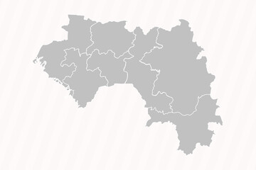 Detailed Map of Guinea With States and Cities