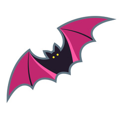 Halloween. Bat pink mouse