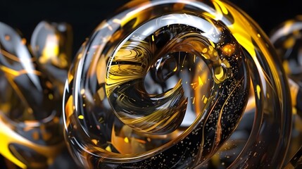 Trendy golden vortex twist splash paint, abstract spiral background design creative liquid wallpaper idea concept