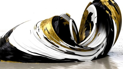 Trendy golden vortex twist splash paint, abstract spiral background design creative liquid wallpaper idea concept