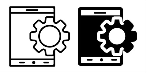 VECTOR MOBILE WEB ICON IN STROKE AND FILL VERSION