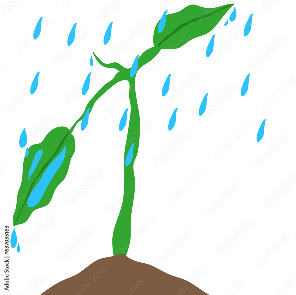 Sticker Water in the Nature Plant Vector 