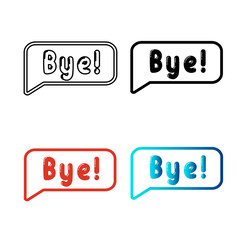 Abstract Bye Message Silhouette Illustration