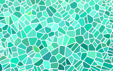 abstract vector stained-glass mosaic background - blue and green