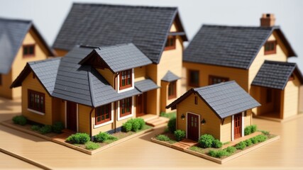 Concept of residential progress and buying have property. Close of scaled down house. Creative resource, AI Generated