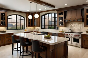 modern kitchen interior Generated Ai