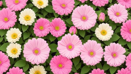 Bloom plan on a cream establishment. Mother's day bloom establishment. Creative resource, AI Generated