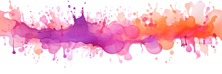 Obraz premium Colorful watercolor splash isolated on transparent background