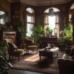 Luxury antique style living room