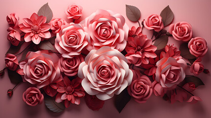 roses on pink background