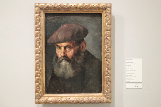 Barcelona, Spain - 09 August 2023: Man in Beret by Picasso at Picasso Museum