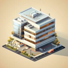 Building isometric 3D style for city map creation.